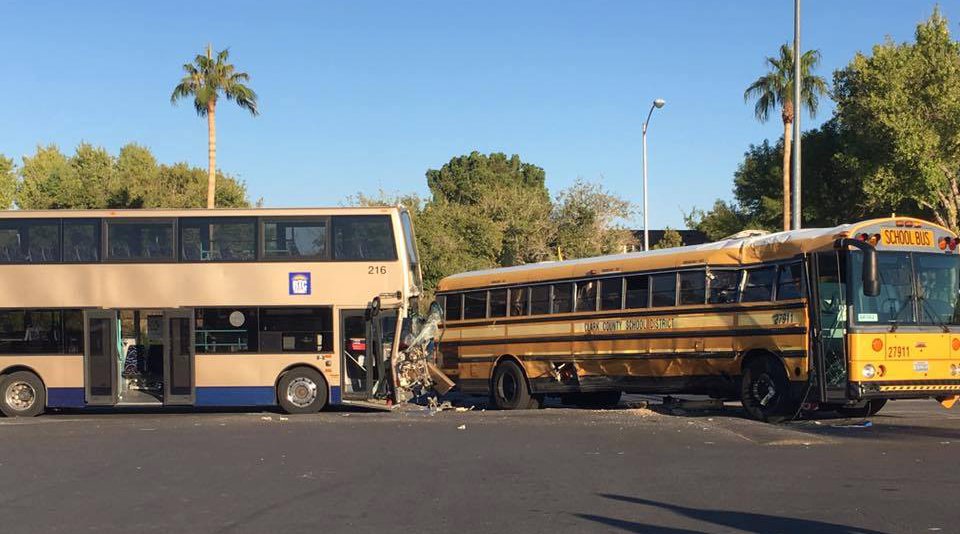 bus accident involving 2 cars